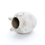 Vintage Mutli-Color Gray and White Terracotta 11-Inch Round Amphora Vase with Handles - Image 7