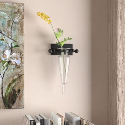 Wall Mount Amphora Vase on Iron Sconce with Finials - Chic Decora