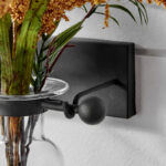 Wall Mount Amphora Vase on Iron Sconce with Finials - Image 3