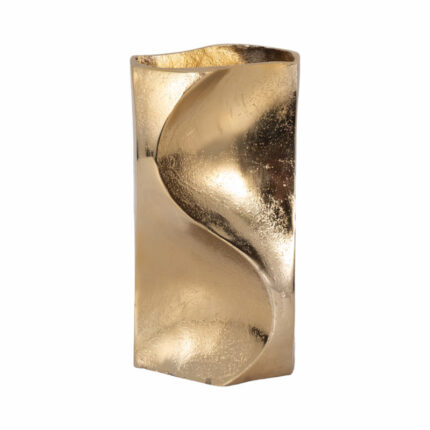 Warner Pinched Metal Vase, Gold - Chic Decora