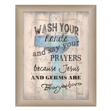 Wash your Hands Framed Wall Art for Living Room, Home Wall Decor Framed Print by Debbie DeWitt - Chic Decora