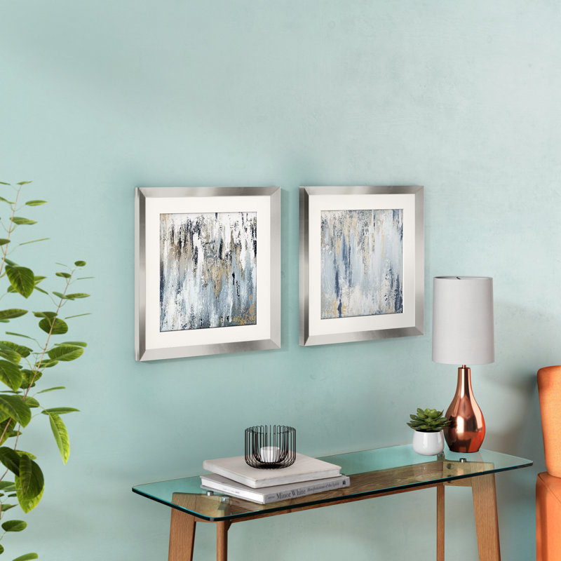 Westra ” Blue Illusion Square ” by Patricia Pinto 2 – Pieces - Chic Decora