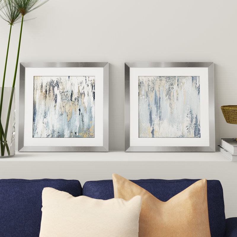 Westra ” Blue Illusion Square ” by Patricia Pinto 2 – Pieces - Chic Decora