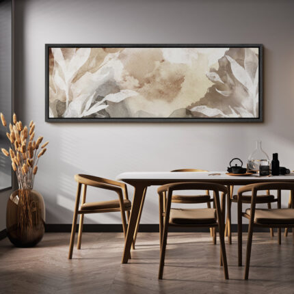 Whispers Of Nature Abstract Watercolor Botanical Decor Modern Organic Framed Canvas Print Wall Art - Chic Decora