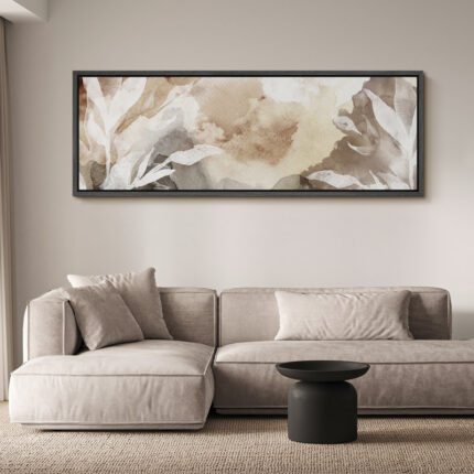 Whispers Of Nature Abstract Watercolor Botanical Decor Modern Organic Framed Canvas Print Wall Art - Chic Decora