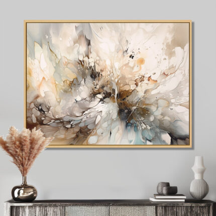 White And Grey Geometric Depths I – Abstract Geometric Canvas Print Wall Art – Minimalism Wall art Print - Chic Decora