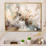 White And Grey Geometric Depths I - Abstract Geometric Canvas Print Wall Art - Minimalism Wall art Print - Image 2