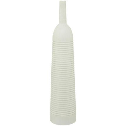 White Metal Grooved Decorative White Vase - Chic Decora