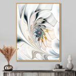 White Stained Glass Floral Art - Floral Wall Art - Image 2