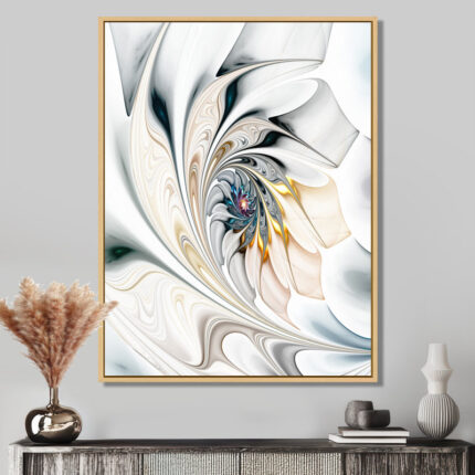 White Stained Glass Floral Art – Floral Wall Art - Chic Decora