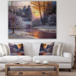 Winter Forest in River - Landscapes Print on Wrapped Canvas - Image 2