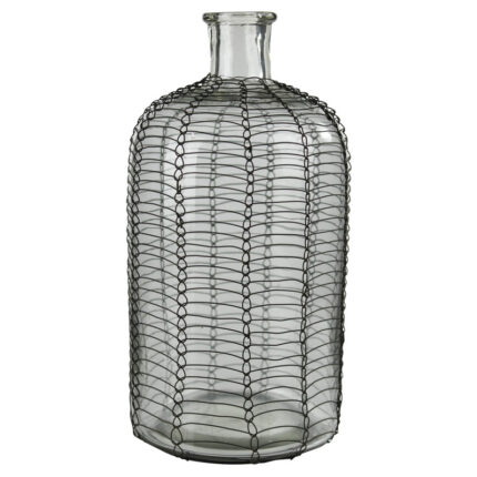 Wire Wrapped Glass Decorative Bottle - Chic Decora