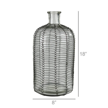 Wire Wrapped Glass Decorative Bottle - Chic Decora