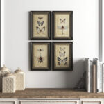 Wood Framed Insect Prints Wall Décor Portrait