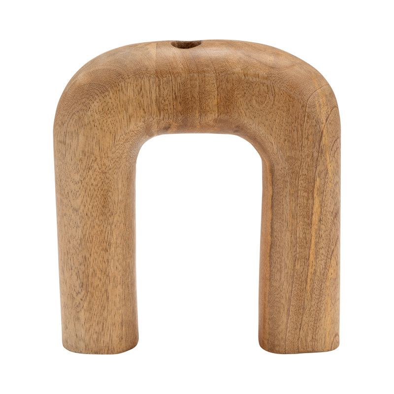Wood Vase Mango Wood Arch Shape Modern Minimalist Design - Chic Decora