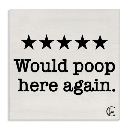 Would Poop Here Again by Penny Lane Publishing – Floater Frame Textual Art Print - Chic Decora