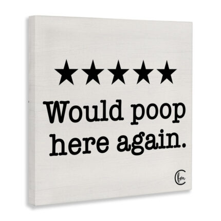 Would Poop Here Again by Penny Lane Publishing – Floater Frame Textual Art Print - Chic Decora