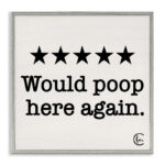 Would Poop Here Again by Penny Lane Publishing - Floater Frame Textual Art Print