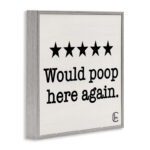 Would Poop Here Again by Penny Lane Publishing - Floater Frame Textual Art Print - Image 2