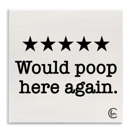 Would Poop Here Again by Penny Lane Publishing – Floater Frame Textual Art Print - Chic Decora