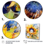 Yellow Blue Golden Cheerful Sunflowers - Floral Wall Art - Image 4