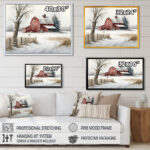 Yellow Church During Winter I - Religious Landscape Canvas Art - Image 4
