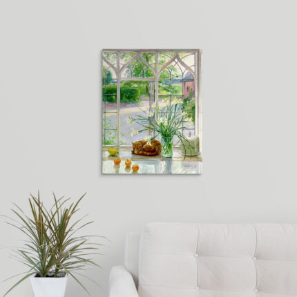 Yonkers ” Irises And Sleeping Cat, 1990 ” by Timothy Easton - Chic Decora