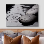 Zen Stones Serene Spa Rock Ripples In The Water Calm Photograph Canvas Print Bathroom Wall Decor - Image 5