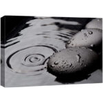 Zen Stones Serene Spa Rock Ripples In The Water Calm Photograph Canvas Print Bathroom Wall Decor - Image 6
