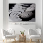 Zen Stones Serene Spa Rock Ripples In The Water Calm Photograph Canvas Print Bathroom Wall Decor - Image 7