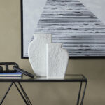 Ceramic Textured Decorative White Vase Set - Image 6