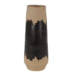 Lona Porcelain Ceramic Decorative Black Vase with Terracotta Details - Image 7