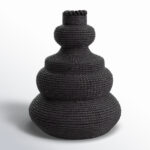 Seagrass Handmade Wrapped Decorative Vase with Abstract Bubble Shape - Image 3