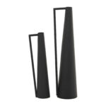 Metal Slim Cone Decorative Vase with Handles Set - Image 4