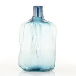 Glass Handmade Blown Decorative Blue Vase - Image 6