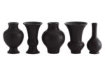 5 Piece Mini Chinoise Vase Set-Matte Black - Image 5