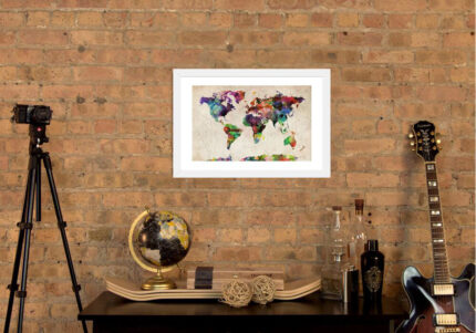 ” World Map Urba Watercolor II ” by Michael Tompsett - Chic Decora