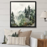 Forest Pine Tree Misty Morning I - Forest wall art print, Forest pine tree canvas art - Image 6