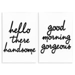 Hello There Good Morning - 2 Piece Textual Art Set on Wood - Image 8