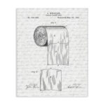 Toilet Paper Roll Patent Black And White Bathroom Design - Graphic Art Print - Image 8