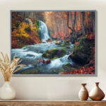 " Autumn Mountain Waterfall Long View " - Image 6