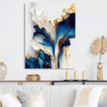 Abstract Geode Gold And Blue Marble Shape III - Abstract Marble Canvas Prints - Image 6