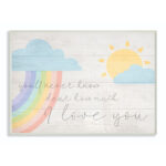Billiot How Much I Love You Rainbow Clouds and Sun on Planks Kids Wall Décor - Image 6