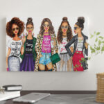 Fashionistas, African American by Rongrong DeVoe - Galler-Wrapped Canvas Giclée Print - Image 4