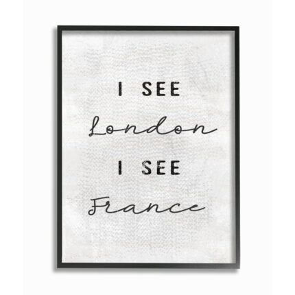 ” Black And Grayish I See London I See France Textured “ - Chic Decora