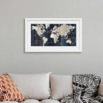 " Old World Map Blue " - Image 4