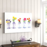 " Painted Flowers In Glass Jars " Painting Print - Image 4