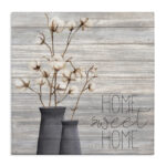 Grey Home Sweet Home Cotton Flower in Vase by Kimberly Allen - Painting - Image 8