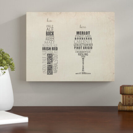 ” His And Hers Wine And Beer ” by Susan Newberry Designs - Chic Decora