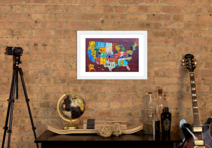 ” USA Recycled License Plate Map VII ” by Design Turnpike - Chic Decora
